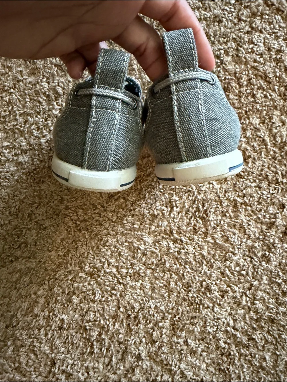 Kids' Grey Canvas Moccasins - Easy Slip-On Comfort